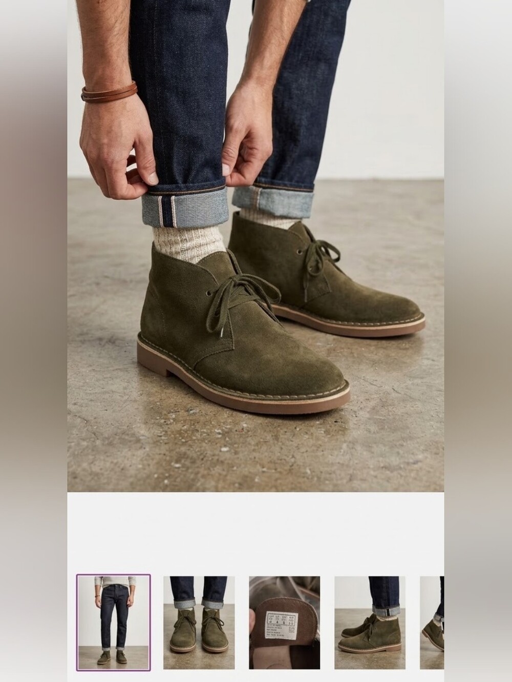 Clarks Olive Suede Desert Boots - Classic Chukka Style